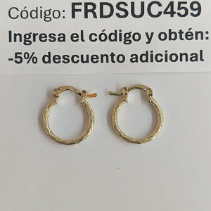 ARETES ARRACADAS TRENZADAS 14K 18 1.6 GR (NUEVO)
