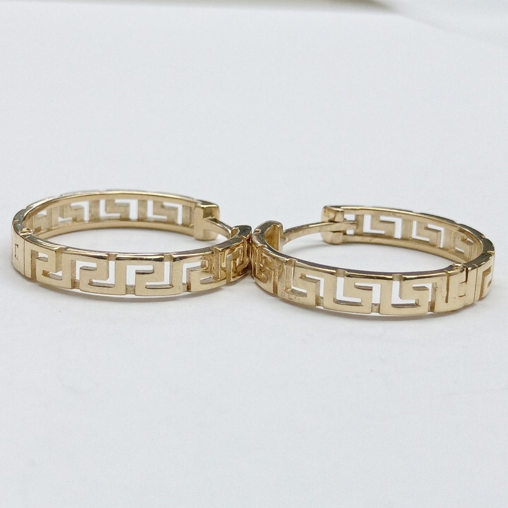 ARETES ARRACADA C GRECAS 14K 4.9 GR (NUEVO)