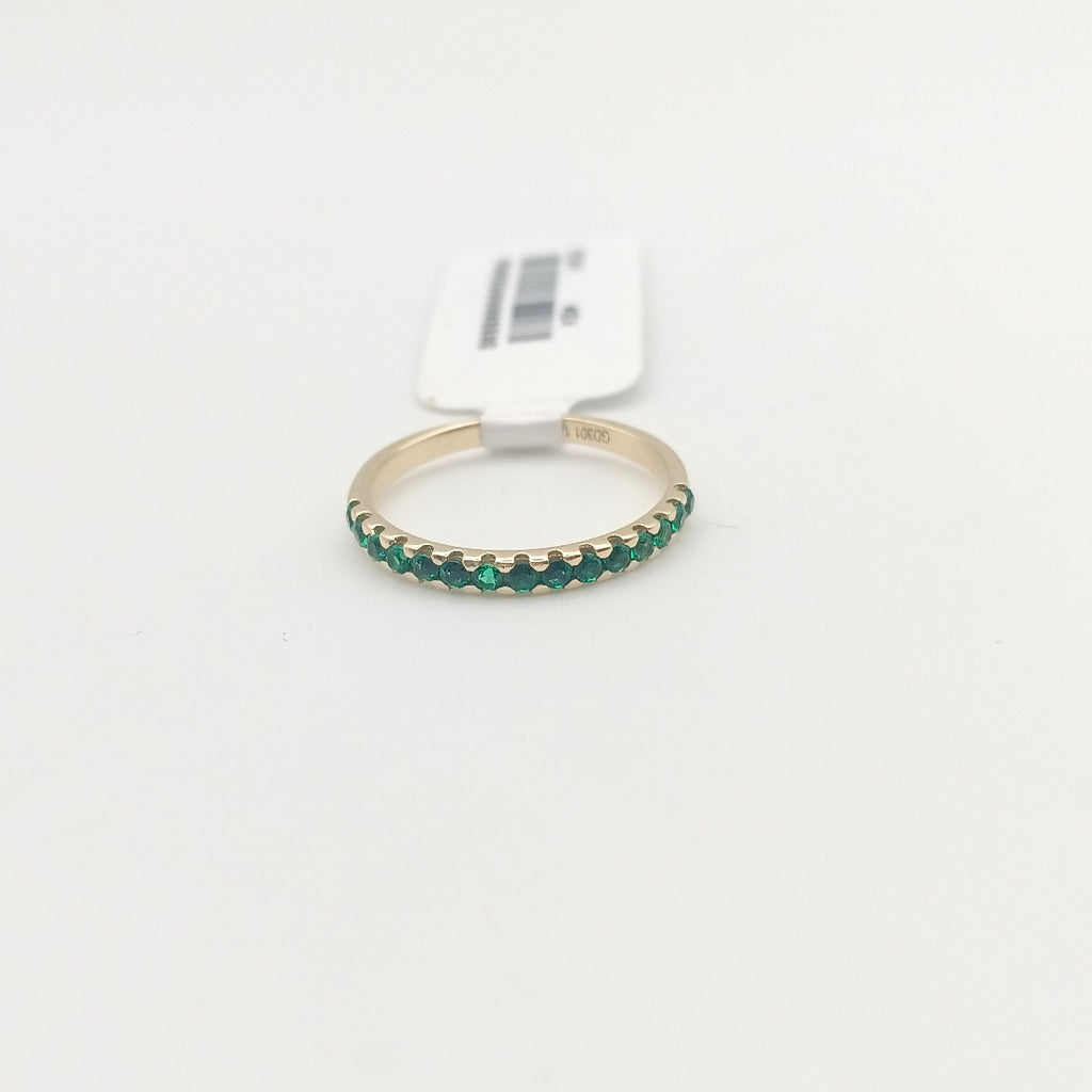 ANILLO ANILLITO MEDIA CHURUMBELA C PDRAS COLOR VERDE 14K 7 TALLA 1.5 GR (NUEVO)