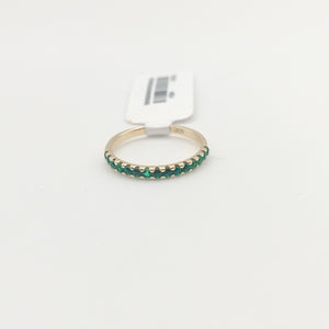 ANILLO ANILLITO MEDIA CHURUMBELA C PDRAS COLOR VERDE 14K 7 TALLA 1.5 GR (NUEVO)
