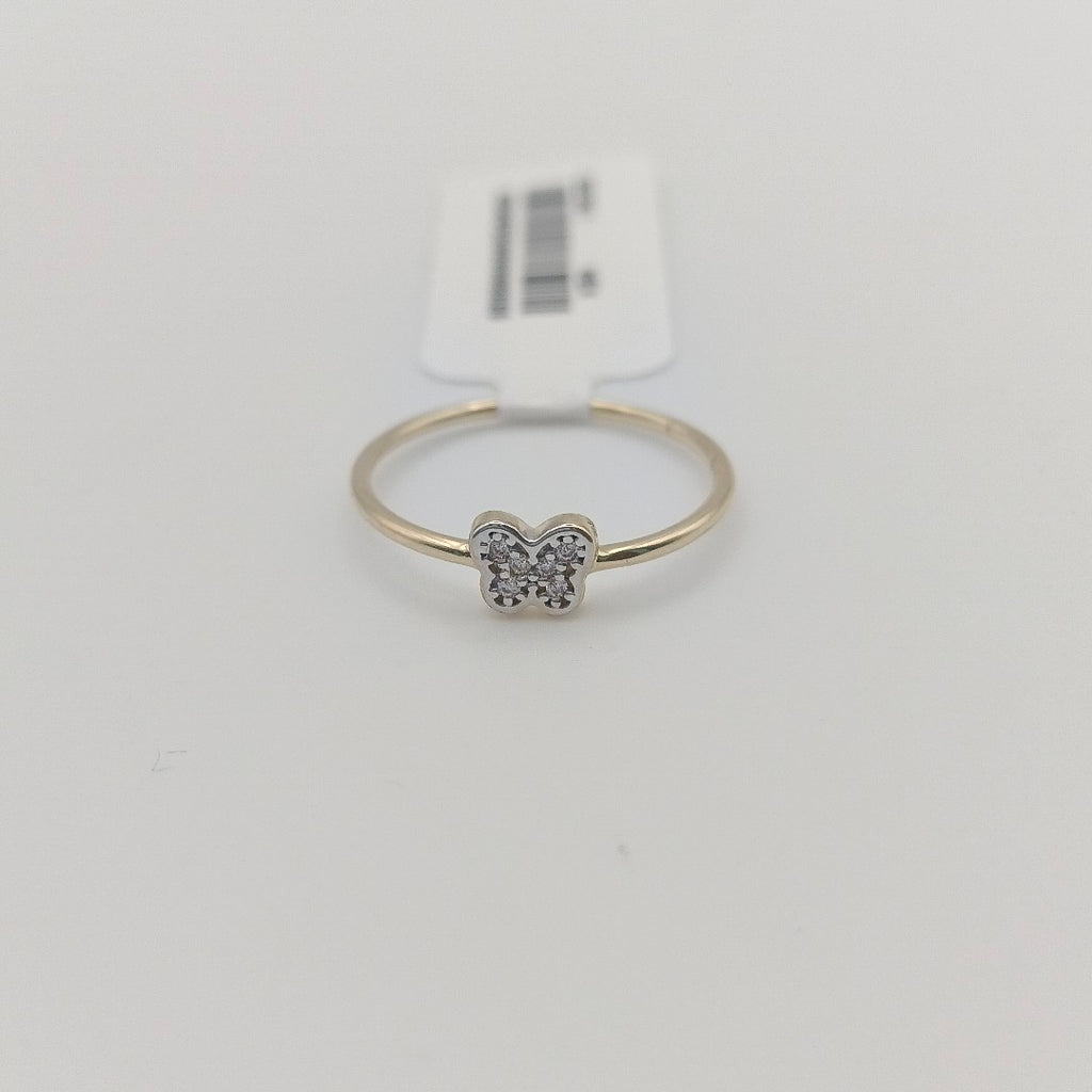 ANILLO ANILLITO MARIPOSA C CIRCONIAS 14K 7 TALLA 1 GR (NUEVO)