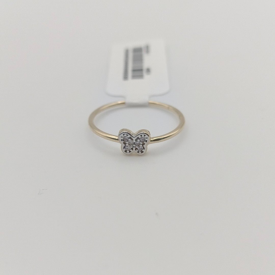 ANILLO ANILLITO MARIPOSA C CIRCONIAS 14K 7 TALLA 1 GR (NUEVO)