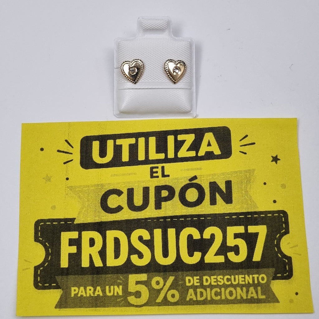 BROQUELES BROQUEL FIG CORAZON C CIRCONIA 14K 0.2614 GR (NUEVO)
