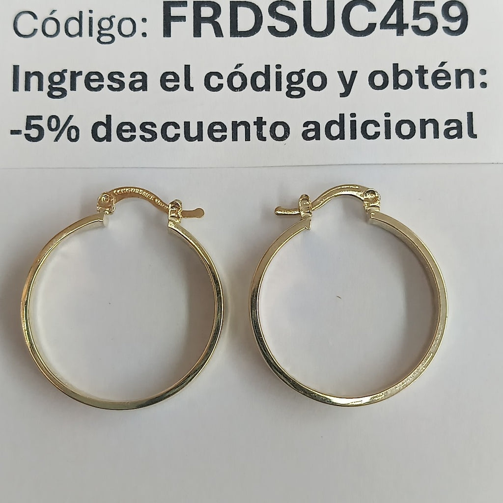 ARETES ARRACADAS TROQUELADA 14K 2.7 GR (NUEVO)