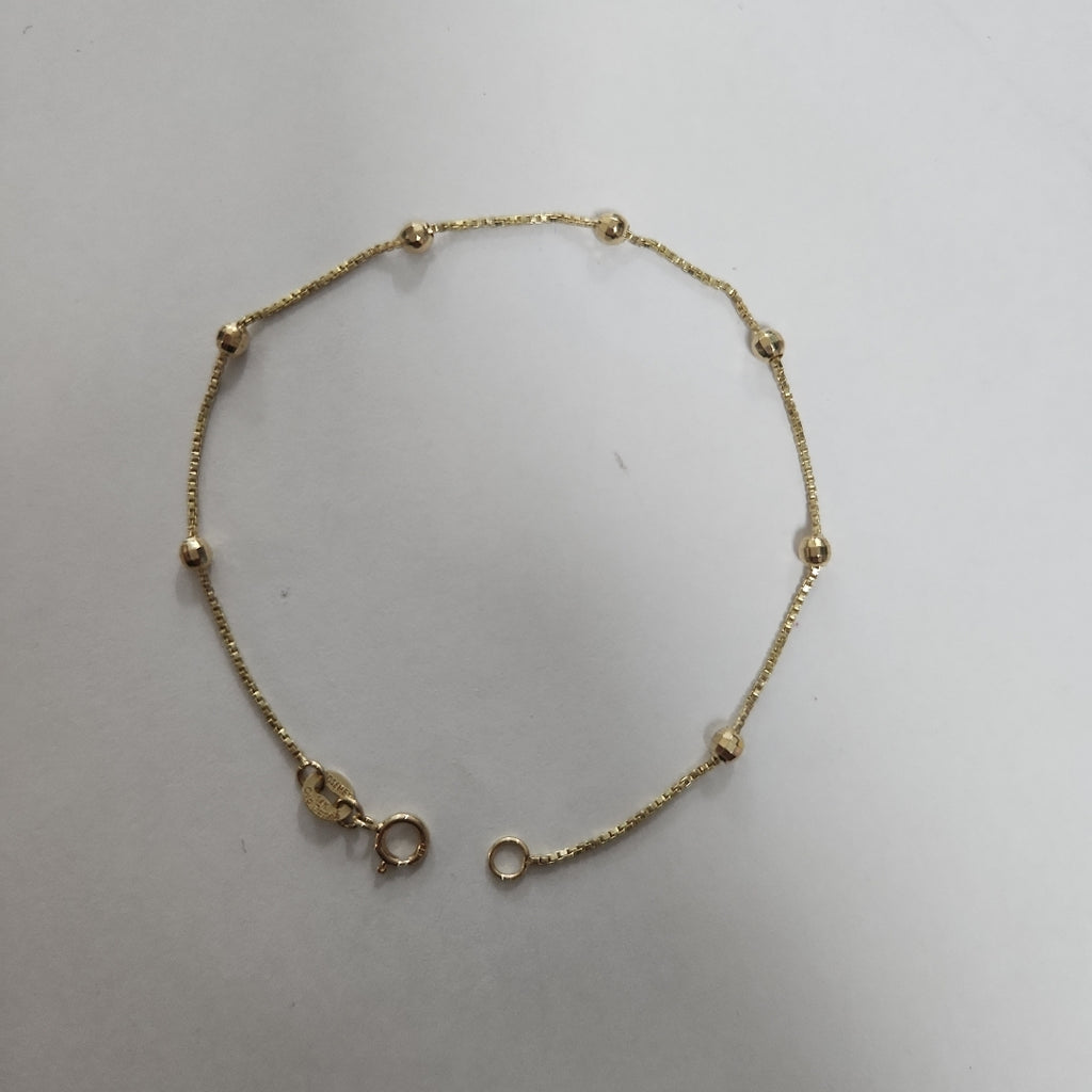 PULSERA ESPECIAL CON BOLITAS 14K 18 CM 1.4 GR (NUEVO)