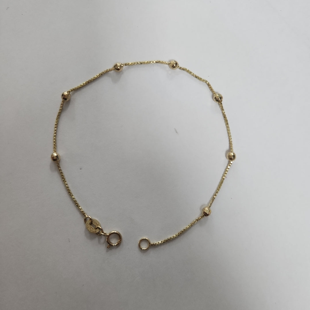 PULSERA ESPECIAL CON BOLITAS 14K 18 CM 1.4 GR (NUEVO)