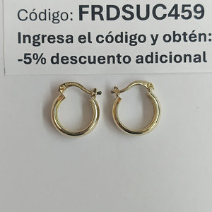 ARETES TEJIDO ARRACADAS LISAS 14K 2.1 GR (NUEVO)