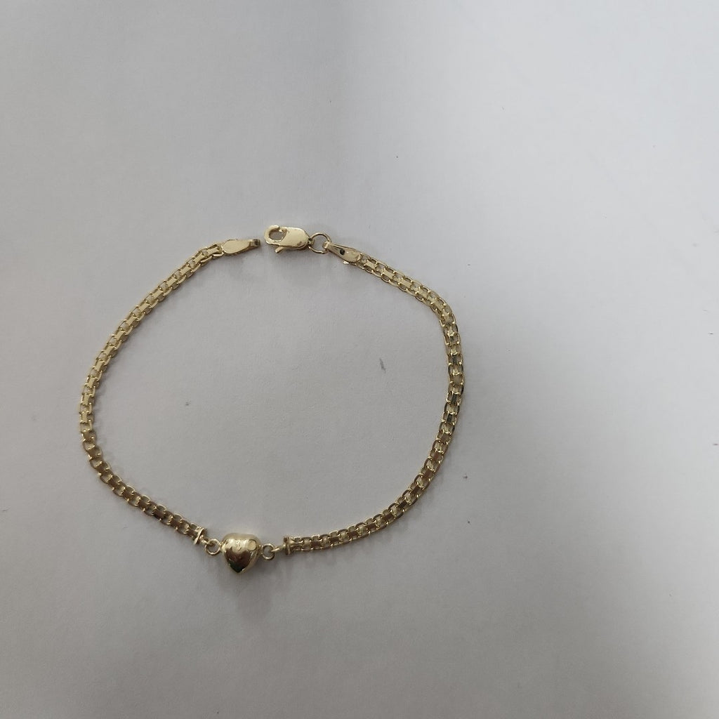 PULSERA ESPECIAL C CORAZON 14K 18 CM 2.7 GR (NUEVO)
