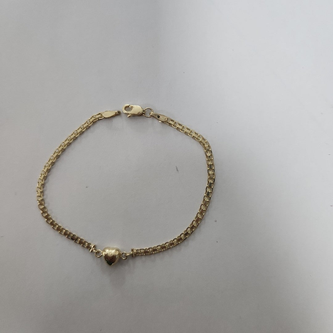 PULSERA ESPECIAL C CORAZON 14K 18 CM 2.7 GR (NUEVO)