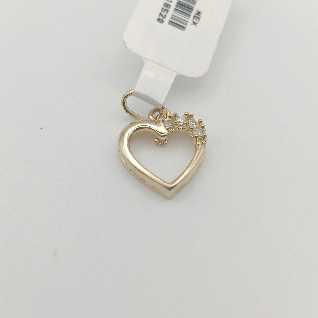 DIJE CORAZON CON CIRCONIAS 14K 1.3 GR (NUEVO)
