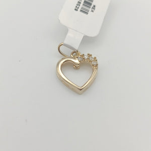 DIJE CORAZON CON CIRCONIAS 14K 1.3 GR (NUEVO)