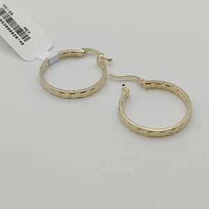 ARETES TEJIDO ARRACADA CON GRECAS 14K 2.6 GR (NUEVO)