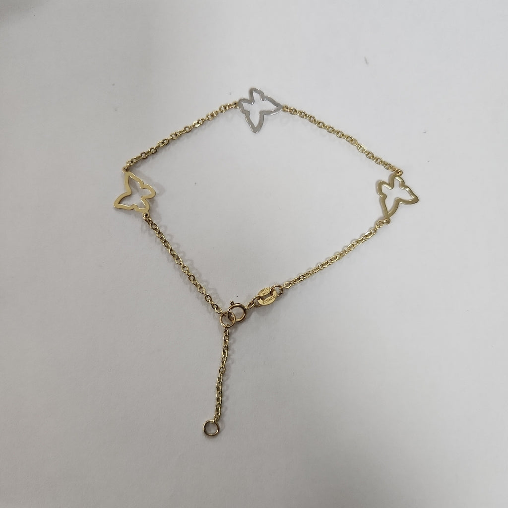 PULSERA ESPECIAL C MARIPOSAS 14K 18 CM 1.7 GR (NUEVO)