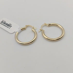 ARETES TEJIDO ARRACADAS LISAS HUECAS 14K 2.1 GR (NUEVO)