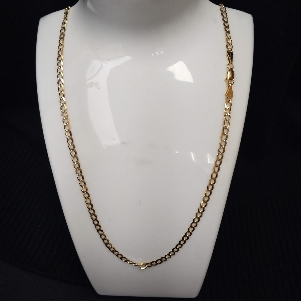 CADENAS BARBADA DIAMANTADA ORO 14K 55 CM 8.9 GR (NUEVO)