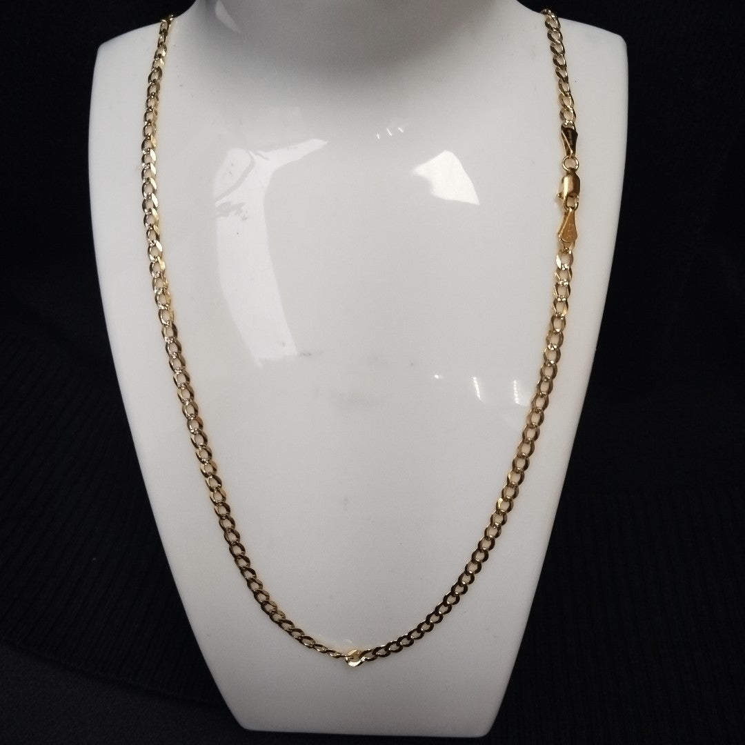 CADENAS BARBADA DIAMANTADA ORO 14K 55 CM 8.9 GR (NUEVO)