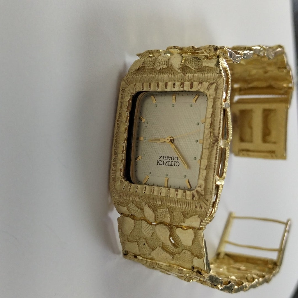 RELOJ CAJA ACERO PULSO ORO ORO 10 K 58.9 GRMS (SEMINUEVO)
