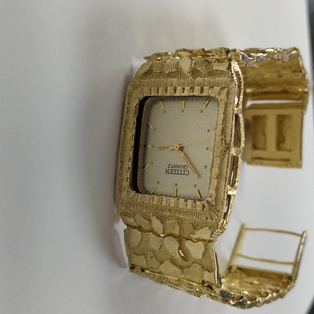 RELOJ CAJA ACERO PULSO ORO ORO 10 K 58.9 GRMS (SEMINUEVO)