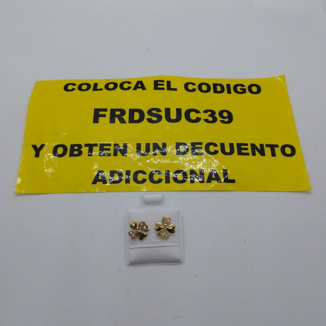 BROQUELES BROQUEL FIG TREBOL 14K 0.2851 GR (NUEVO)