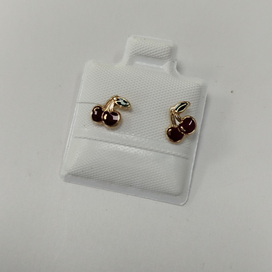 BROQUELES BROQUE FIG CEREZA C ESMALTE 14K 0.2203 GR (NUEVO)