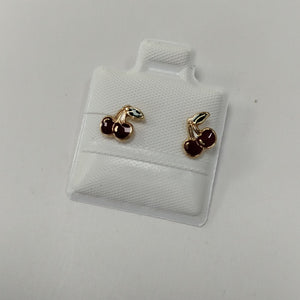 BROQUELES BROQUE FIG CEREZA C ESMALTE 14K 0.2203 GR (NUEVO)