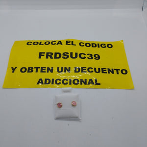 BROQUELES BROQUEL FIG SONRISA ESMALTE ROSA 14K 0.1696 GR (NUEVO)