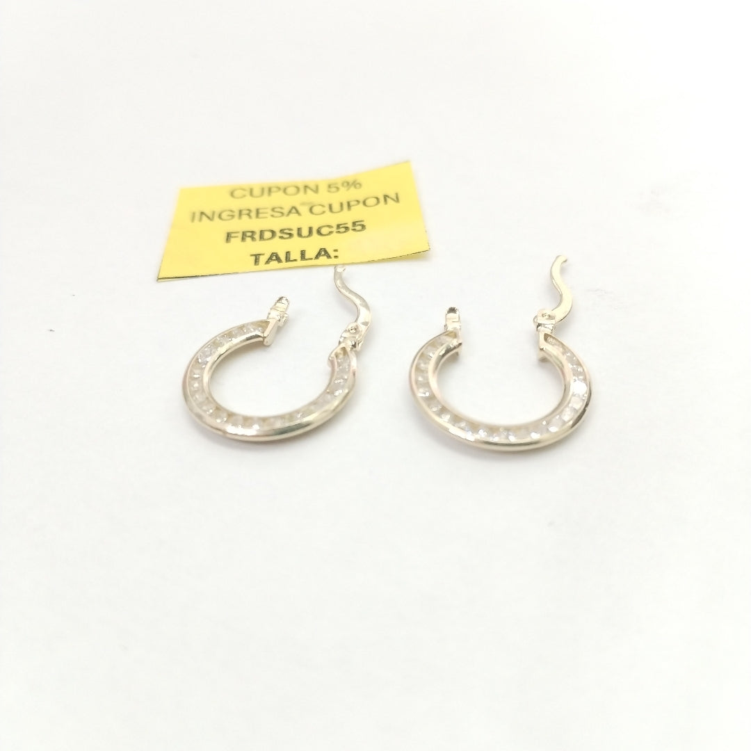 ARETES ARRACADAS CON CIRCONIAS 14K 2.3 GR (NUEVO)
