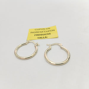 ARETES TEJIDO ARRACADAS LISAS 14K 1.2 GR (NUEVO)