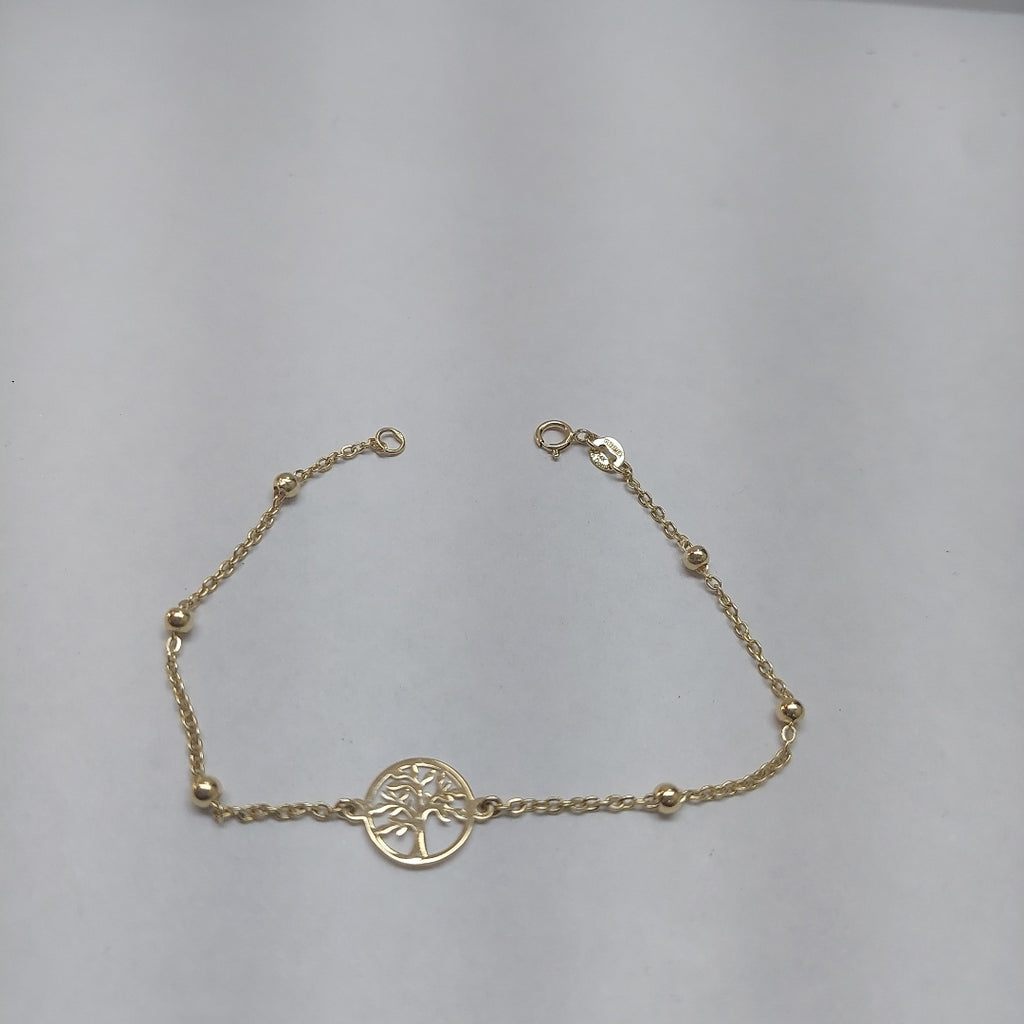 PULSERA TEJIDO ESPECIAL ARBOL 14K 18 CM 1.8 GR (NUEVO)