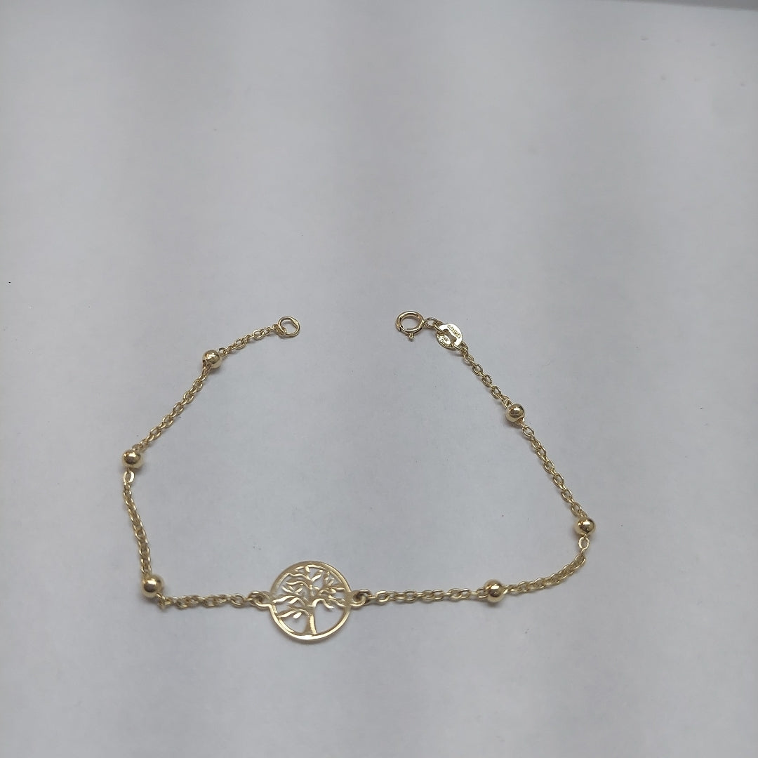 PULSERA TEJIDO ESPECIAL ARBOL 14K 18 CM 1.8 GR (NUEVO)