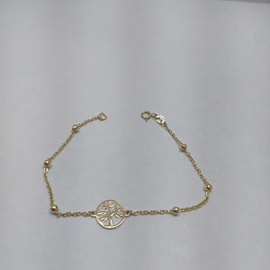 PULSERA TEJIDO ESPECIAL ARBOL 14K 18 CM 1.8 GR (NUEVO)