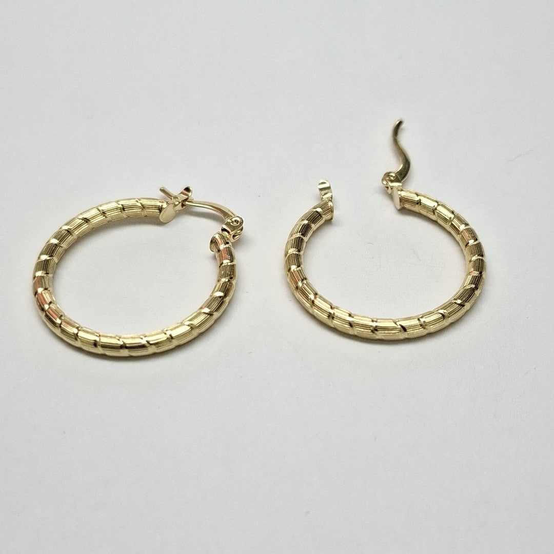 ARETES ARRACADAS LABRADAS 14K 3.3 GR (NUEVO)