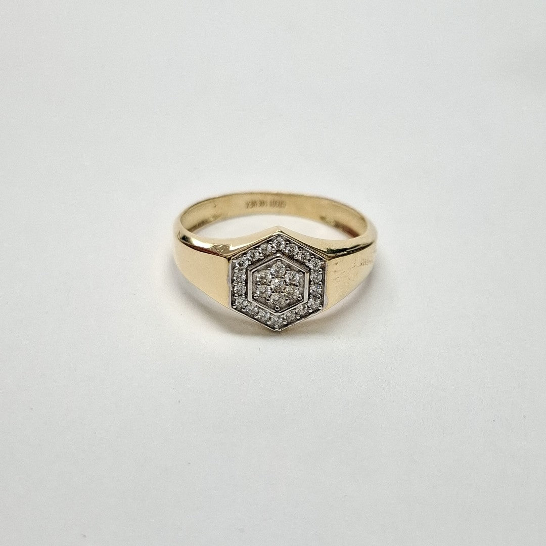 ANILLO C CIRCONIAS 14K 12 TALLA 3.8 GR (NUEVO)