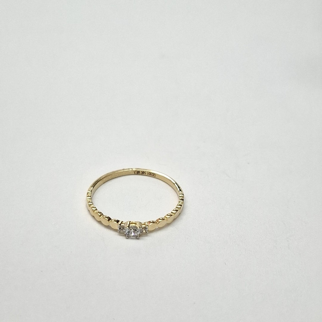 ANILLO ANILLITO C CIRCONIAS 14K 8 TALLA 1 GR (NUEVO)