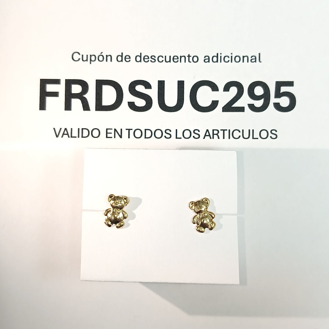 BROQUELES BROQUEL FIG OSO 14K 0.2592 GR (NUEVO)