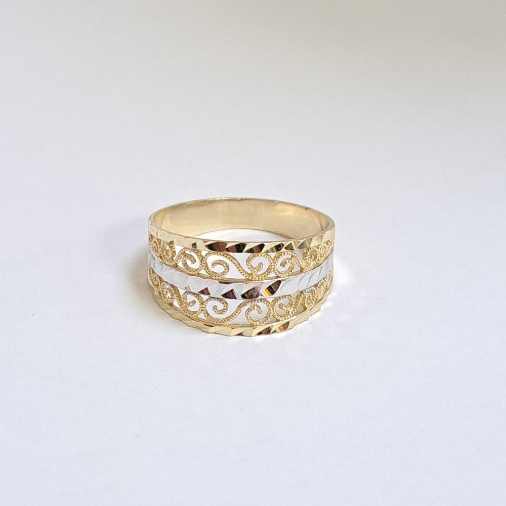 ANILLOS TIPO FILIGRANA 14K TALLA 8.5 2.8 GR (NUEVO)