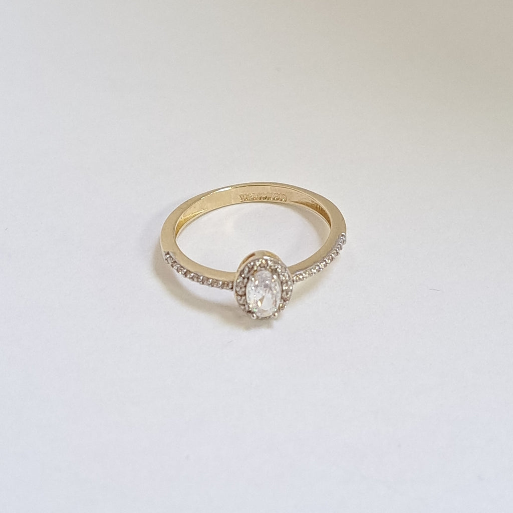 ANILLO ANILLITO C CIRCONIAS 14K 8.5 TALLA 2.2 GR (NUEVO)
