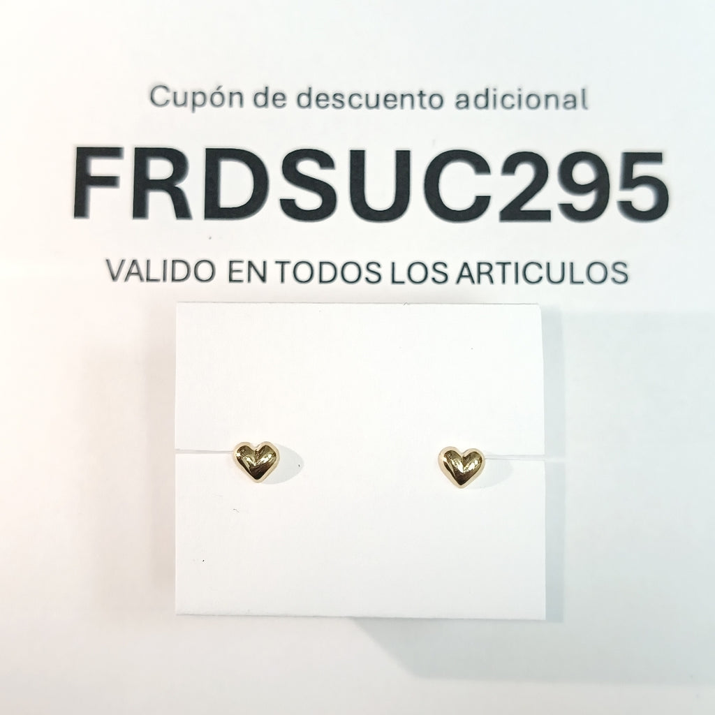 BROQUELES BROQUEL FIG CORAZON LISO 14K 0.1987 GR (NUEVO)