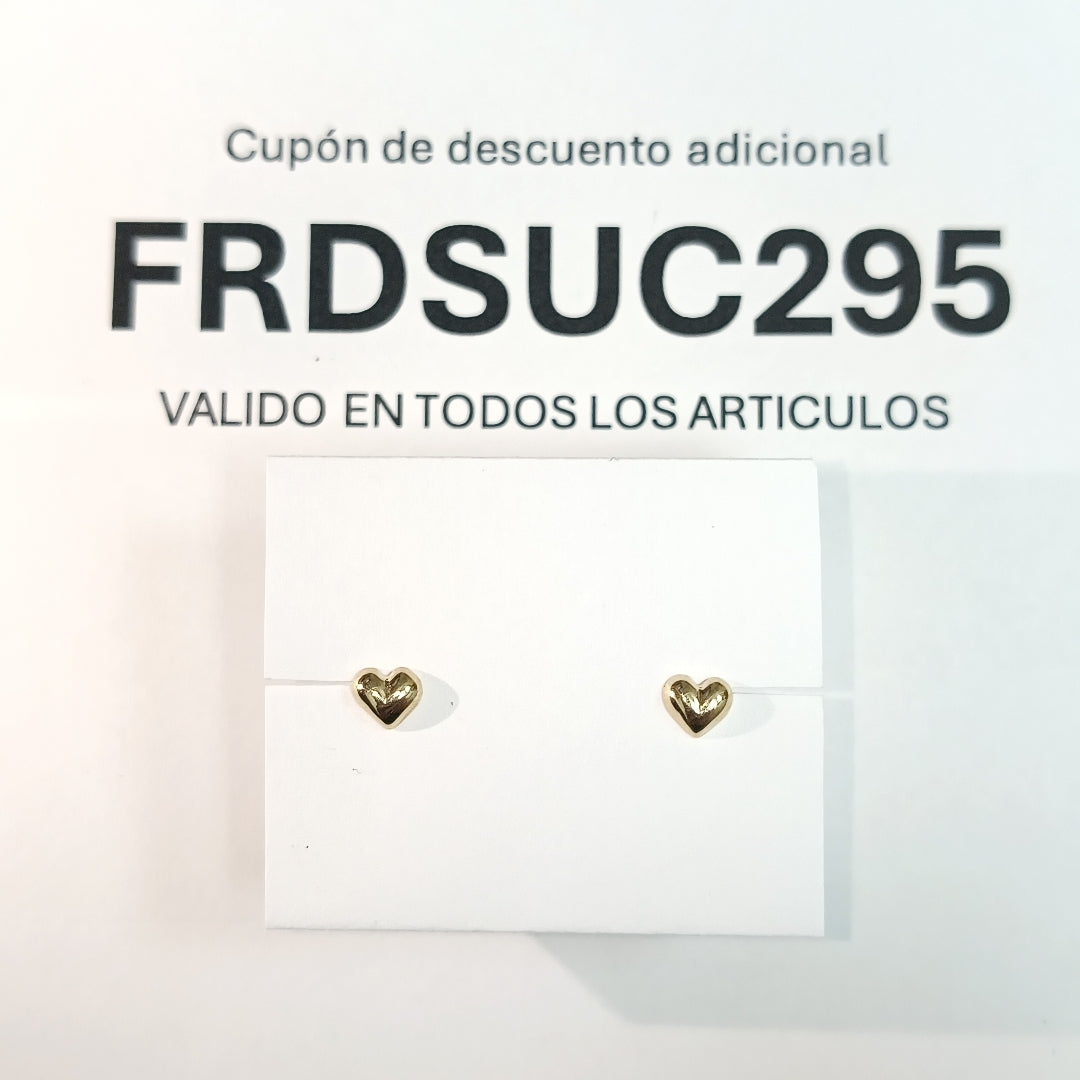 BROQUELES BROQUEL FIG CORAZON LISO 14K 0.1987 GR (NUEVO)