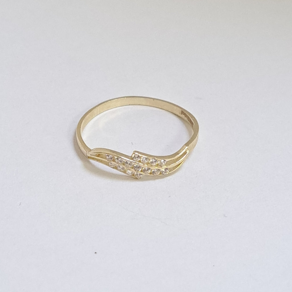 ANILLOS CON CIRCONIAS 14K TALLA 7 0.8 GR (NUEVO)