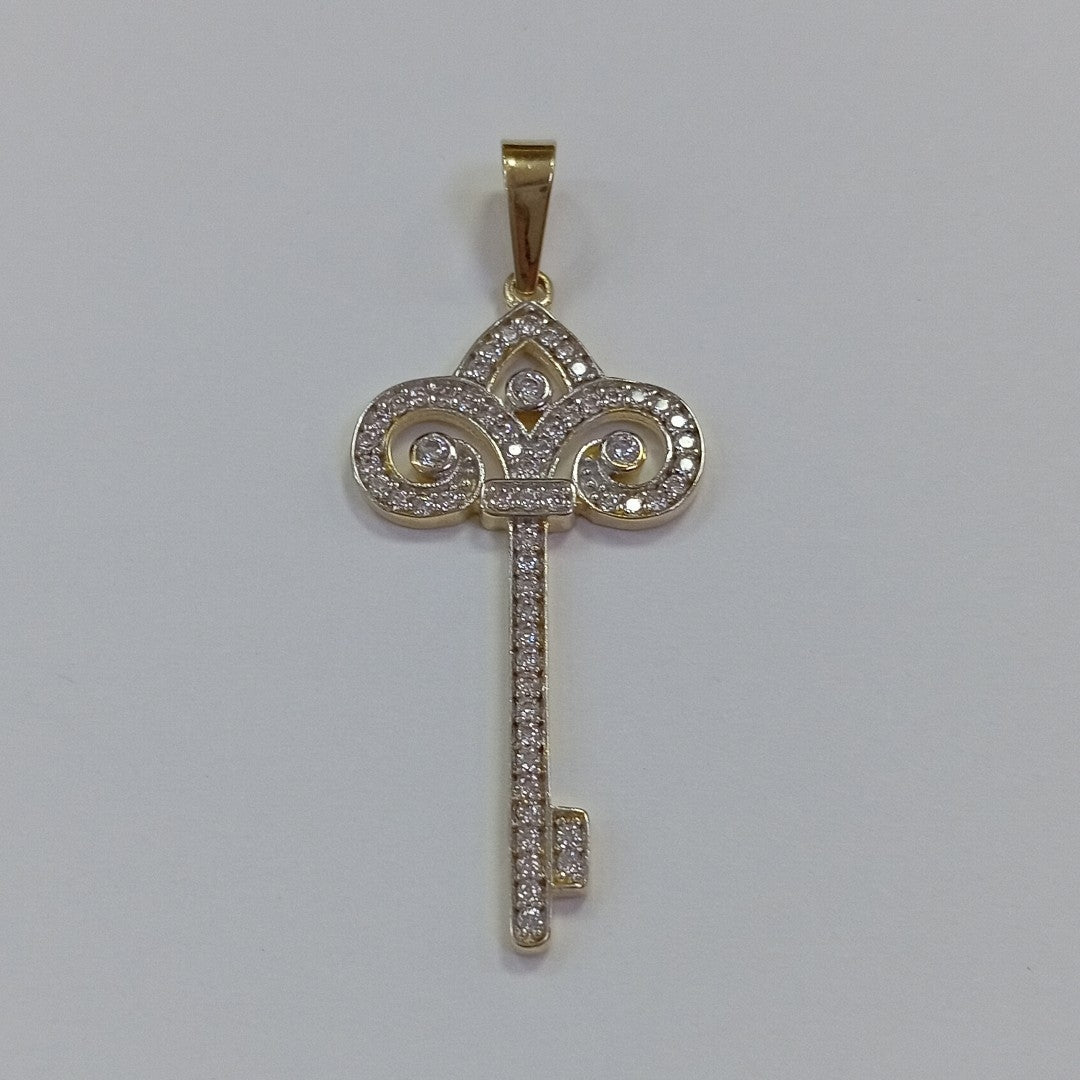 DIJE LLAVE C CIRCONIAS 14K 1.6 GR (NUEVO)