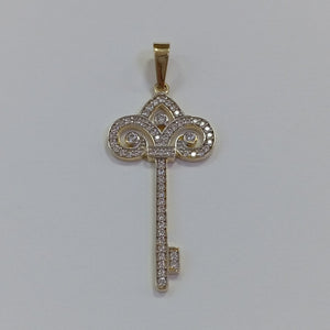 DIJE LLAVE C CIRCONIAS 14K 1.6 GR (NUEVO)