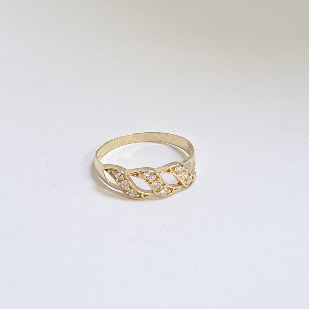 ANILLOS C CIRCONIAS 14K TALLA 7 1.4 GR (NUEVO)