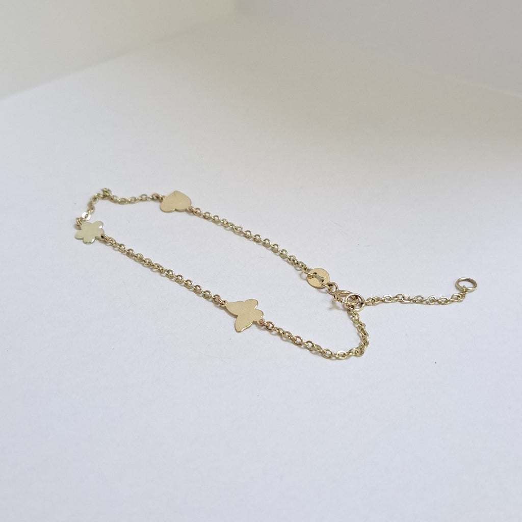 PULSERA ESPECIAL C FIGURAS 14K 18 CM 1.8 GR (NUEVO)