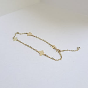 PULSERA ESPECIAL C FIGURAS 14K 18 CM 1.8 GR (NUEVO)