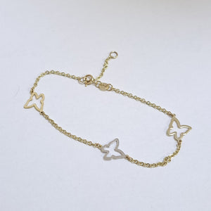 PULSERA ESPECIAL C MARIPOSAS 14K 18 CM 1.7 GR (NUEVO)