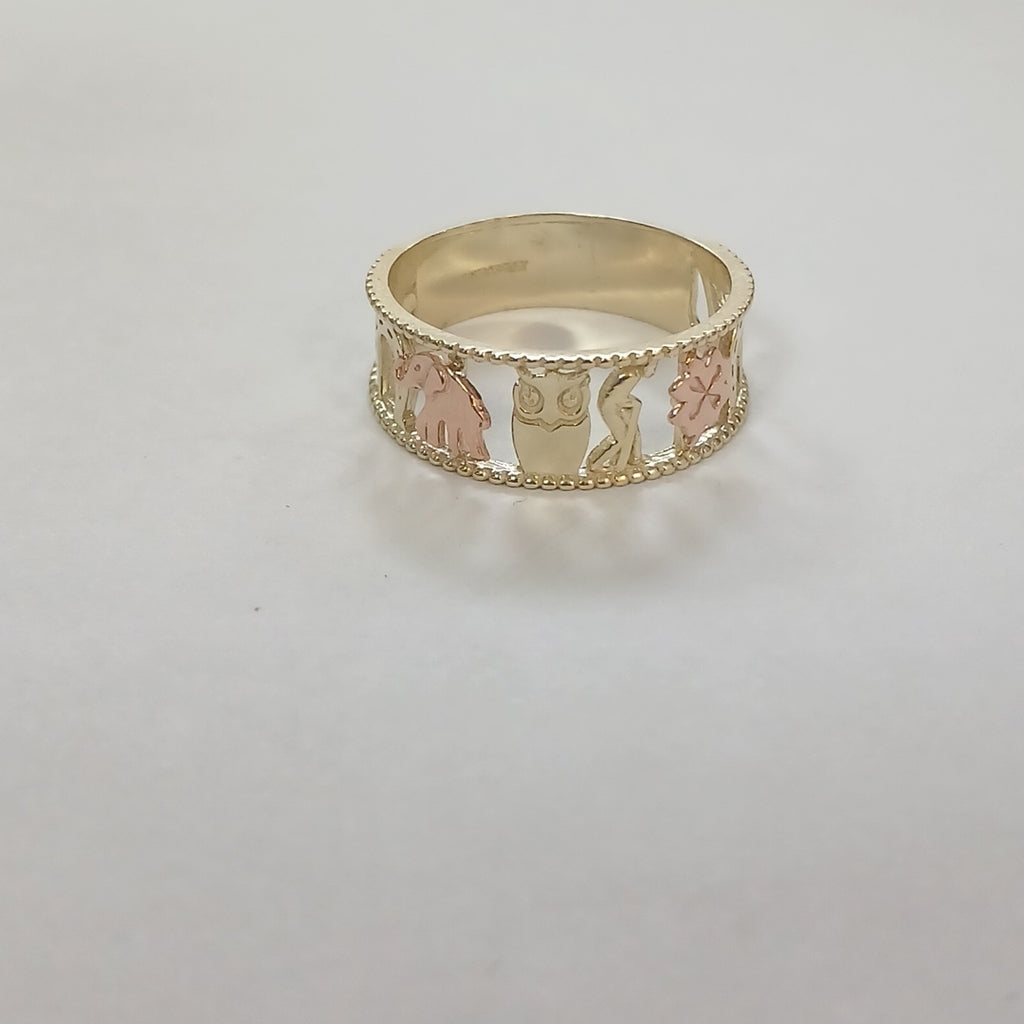 ANILLOS ARGOLLA DE LA SUERTE 10K TALLA 8 3 GR (NUEVO)