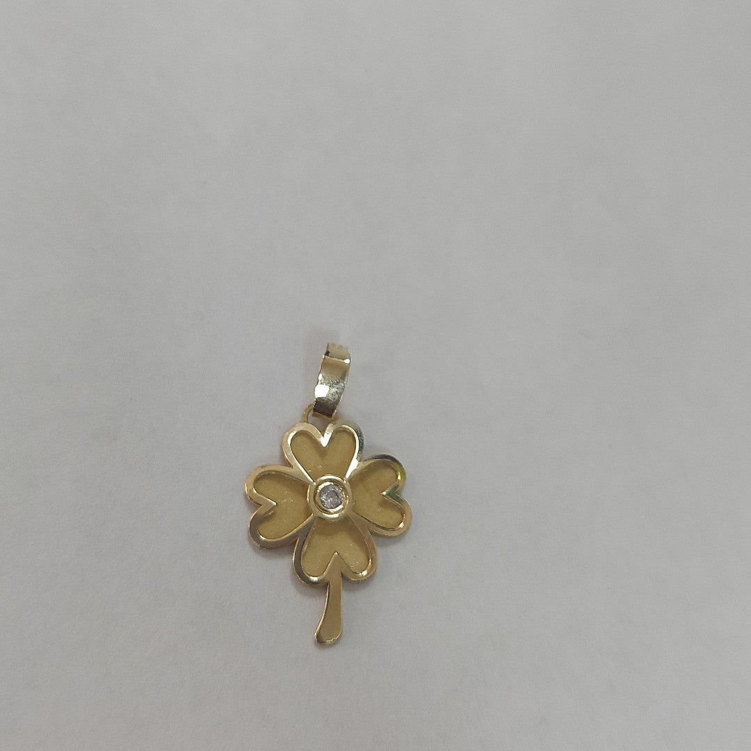 DIJE FIG TREBOL C CIRCONIA 14K 0.9 GR (NUEVO)