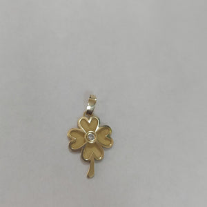 DIJE FIG TREBOL C CIRCONIA 14K 0.9 GR (NUEVO)