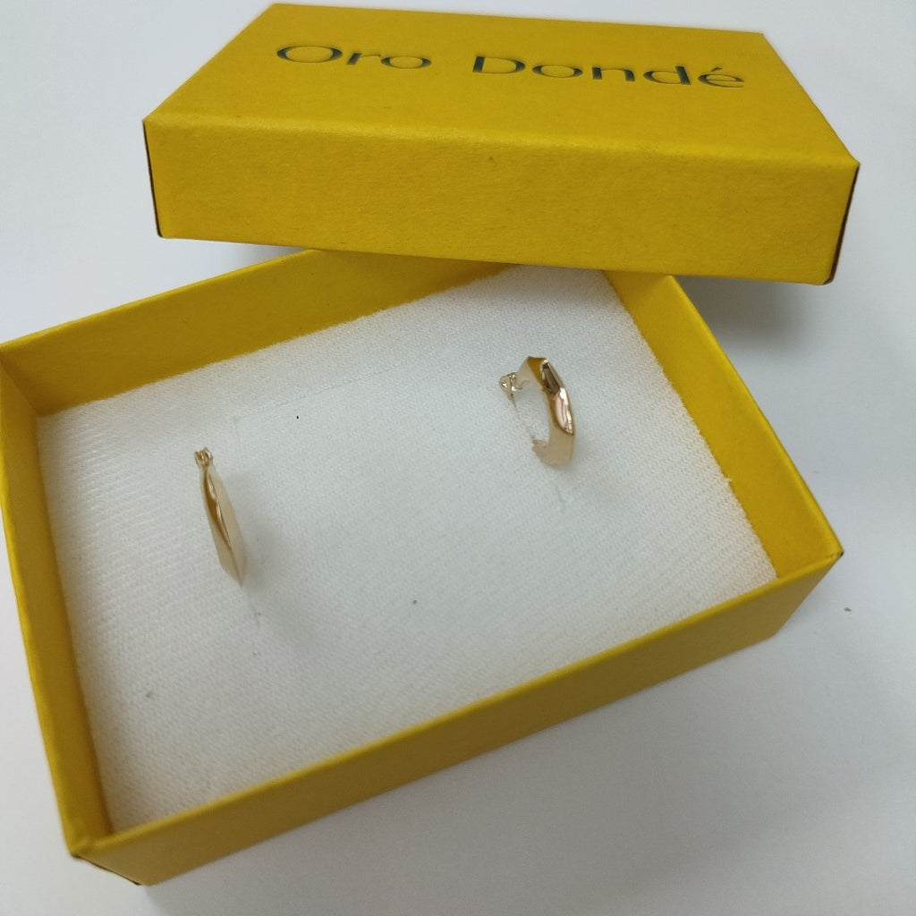 ARETES TEJIDO ARRACADA FACETADA 14K 1.2 GR (NUEVO)